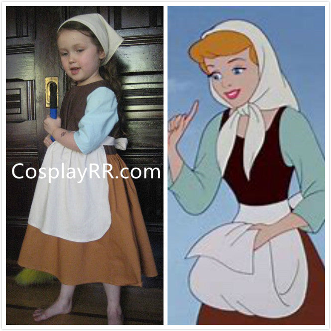 Cinderella Rags Costume Maid Dress for Child Adult – Cosplayrr