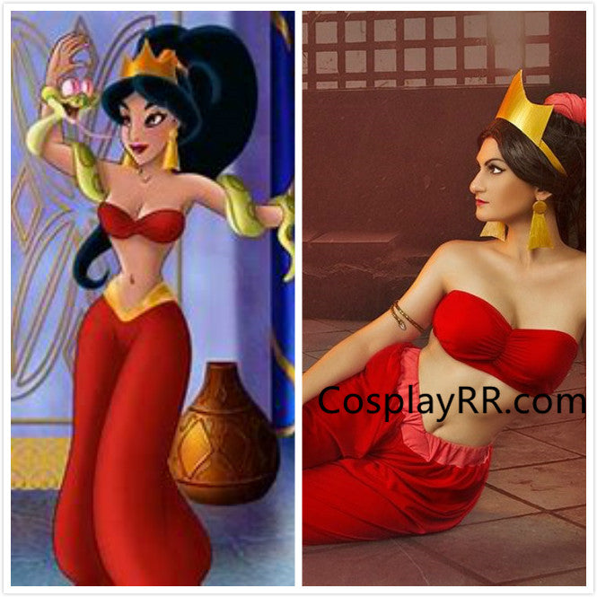 Jasmine red costume outfit cosplay for adult – Cosplayrr
