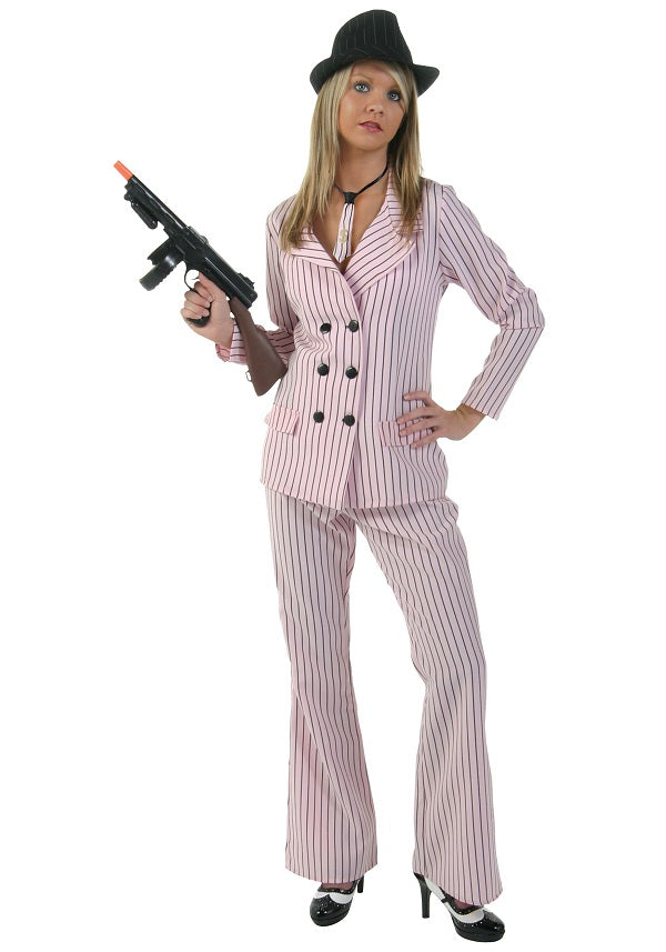 Womens Gangster costume female pinstripe suit outfit – Cosplayrr