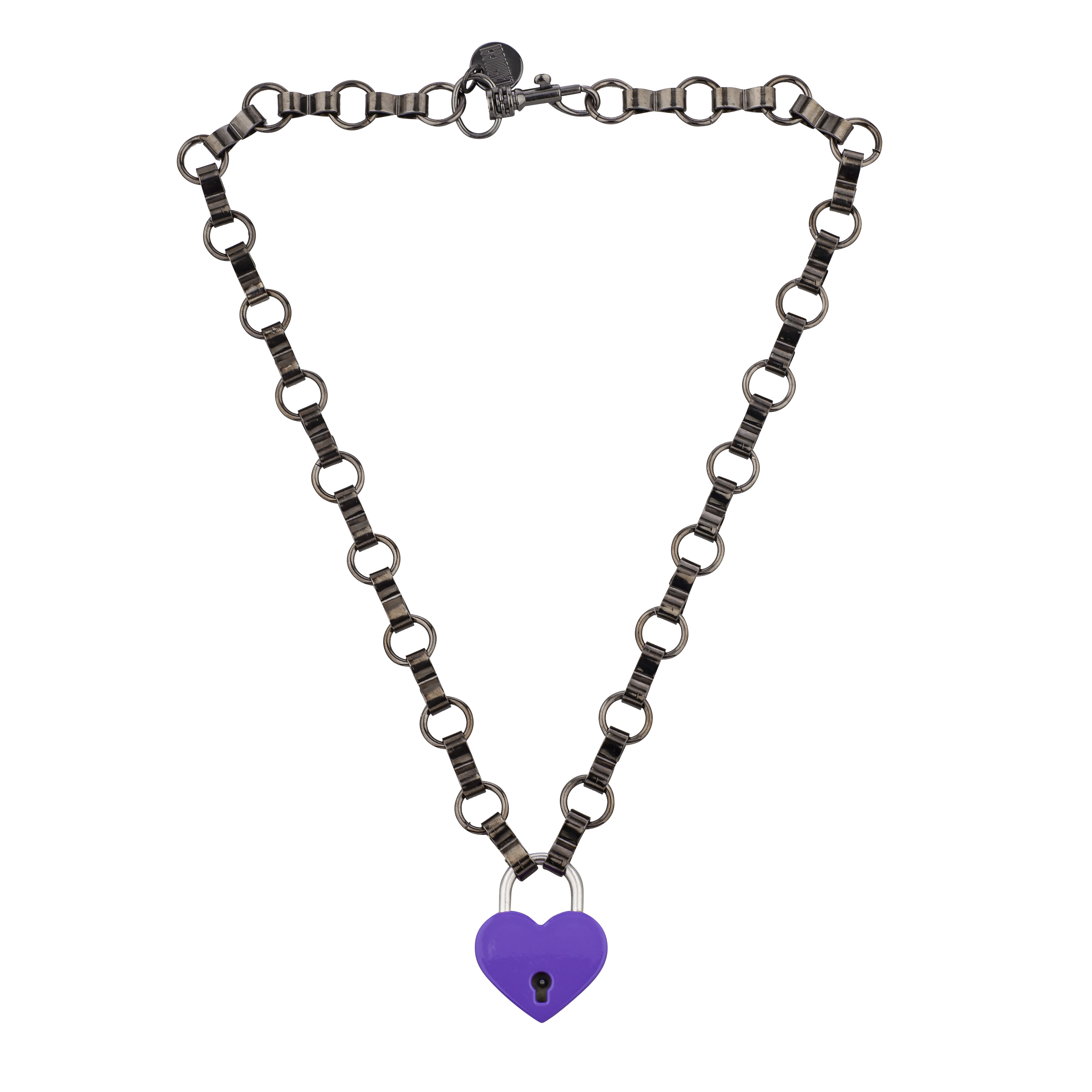 Violet Heart Locked Necklace