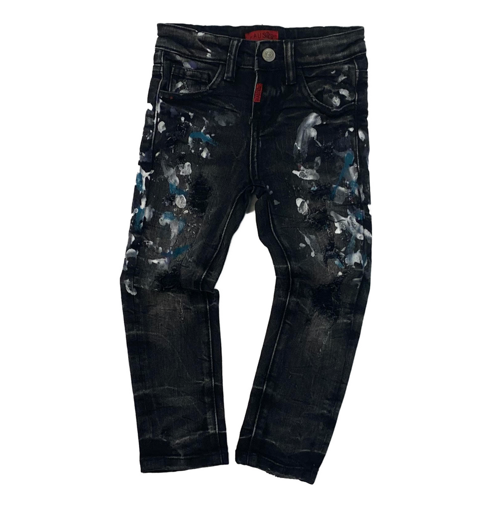 Paint Splatter Denim Jeans - Black 