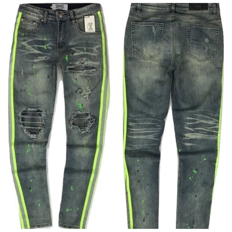 jeans with green stripe