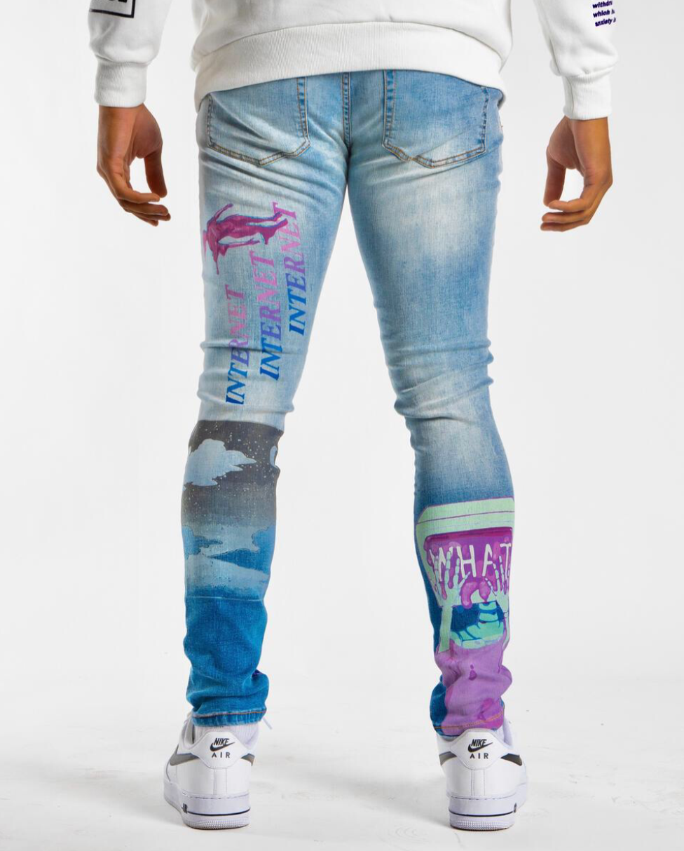 ANXIETY JEANS (BLUE OMBRE) – Today's Man Shop