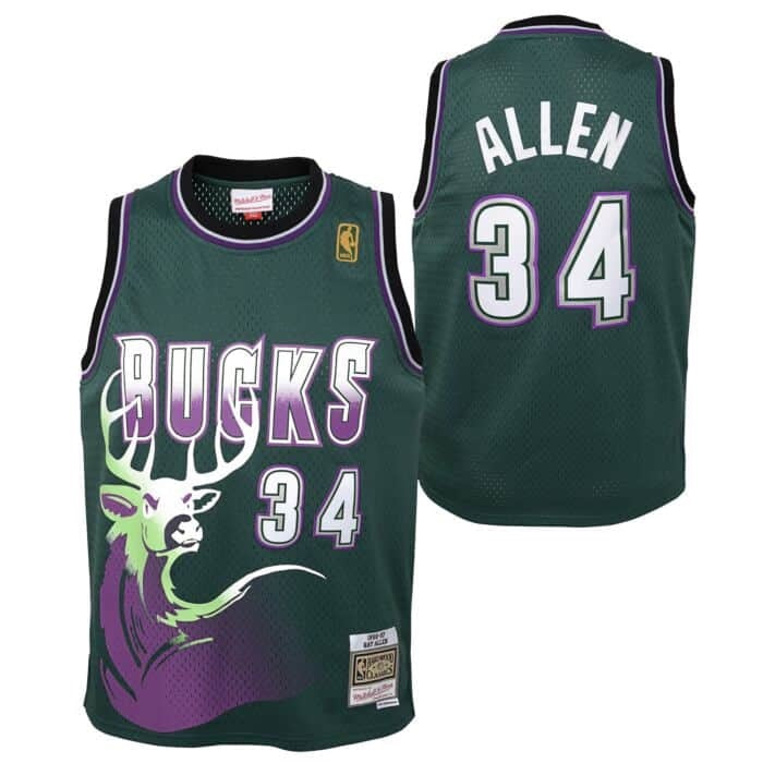 Lids Ray Allen Milwaukee Bucks Mitchell & Ness 1996-97 Hardwood