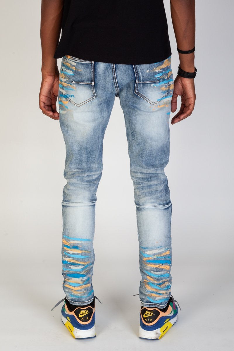 1-2Y Blue Paint Splattered Jeans - Mr Price - Petit Fox