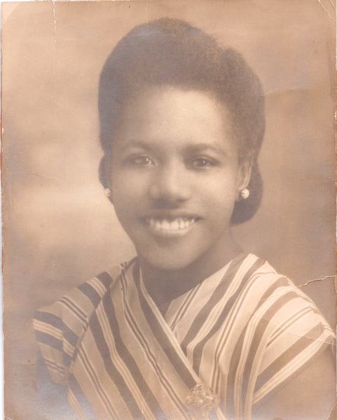 Teju's Jamaican Grandmother in a vintage sepia toned photo from her younger years.