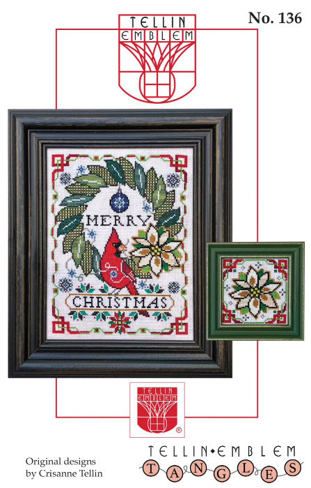 Cardinal Wreath - Modern Cross Stitch Pattern – Tiny Modernist