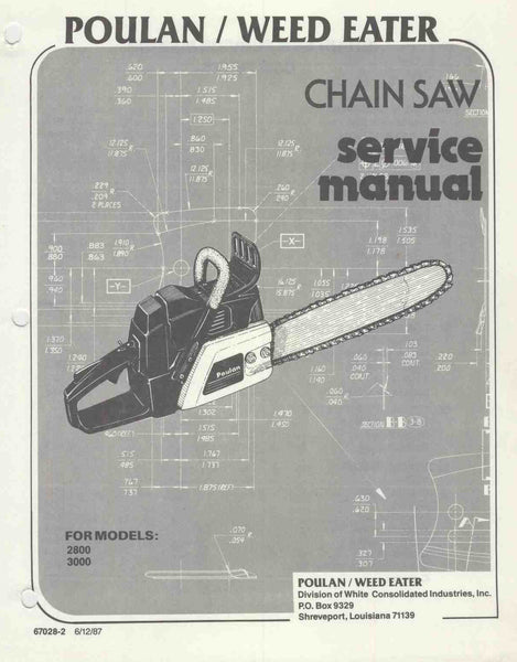 Poulan 2800 - 3300 Chainsaw Workshop downloadable pdf Service and Repa