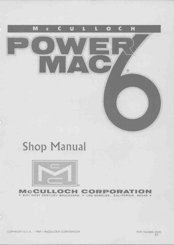 Manual For Mcculloch Pro Mac 610