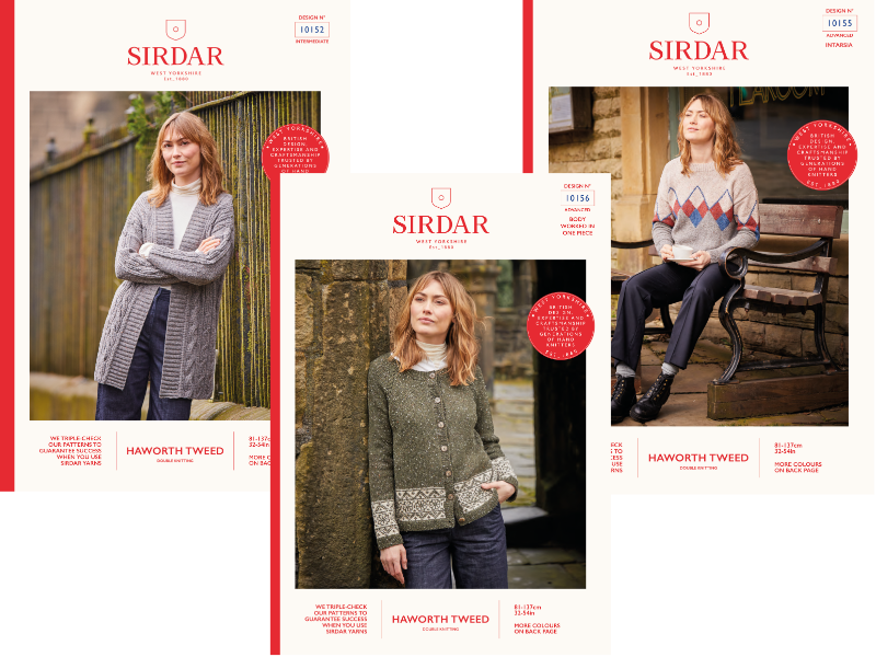 selection of sirdar patterns using Haworth Tweed yarn