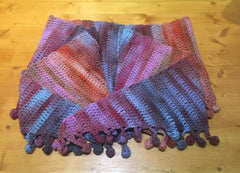 Praze-n-Beeble shawl made in Sirdar Jewelspun Aran