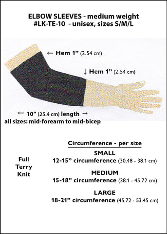 Elbow sleeves sizing detail