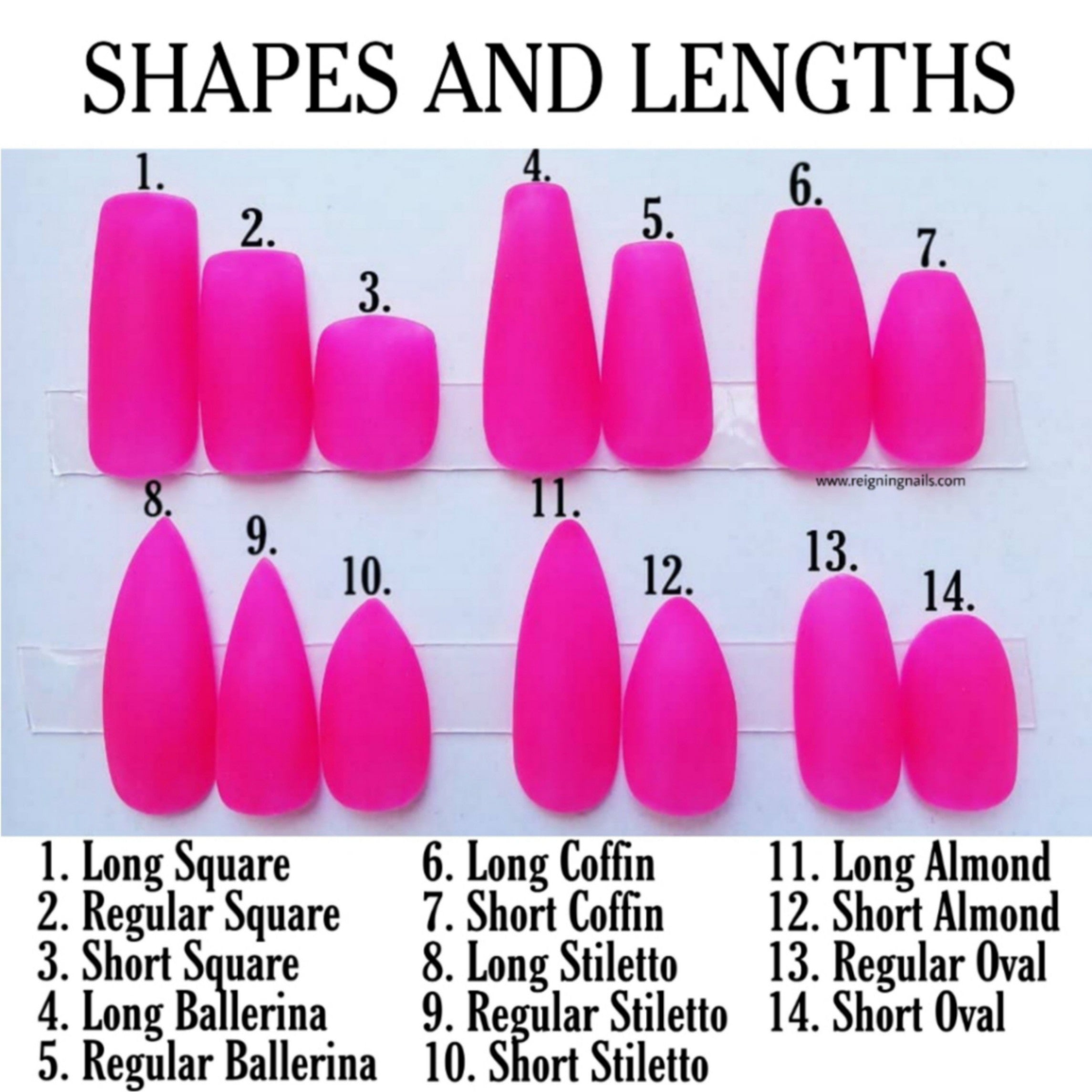 nail shapes and sizes