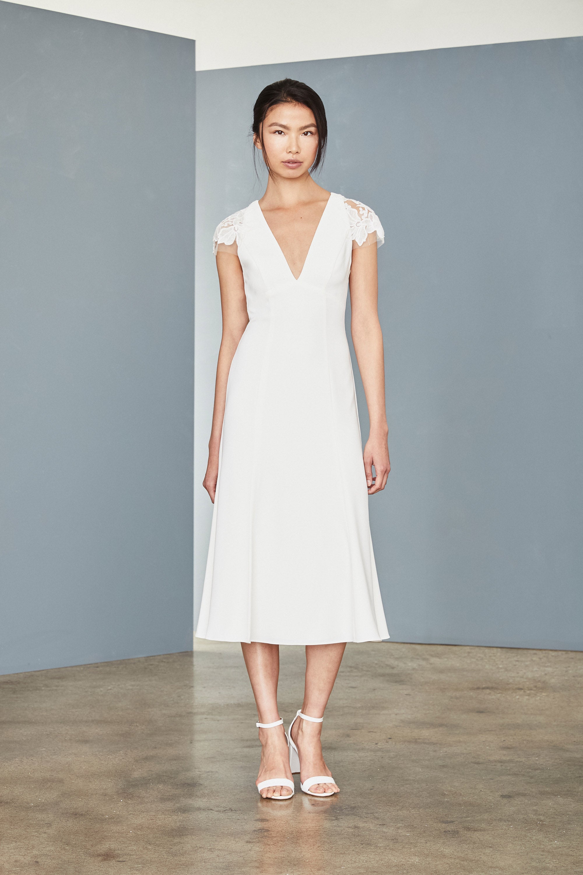 flattering white dress