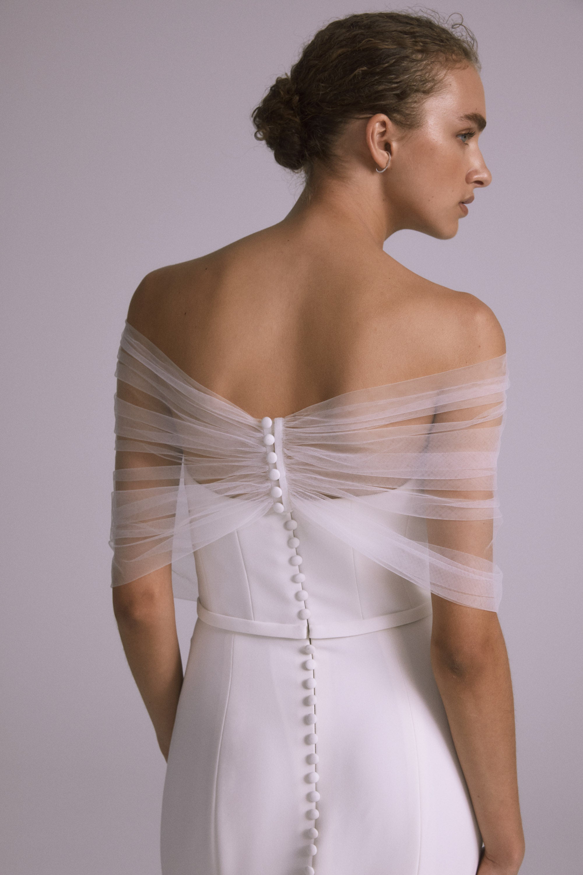 AS830 - Ruched tulle wrap