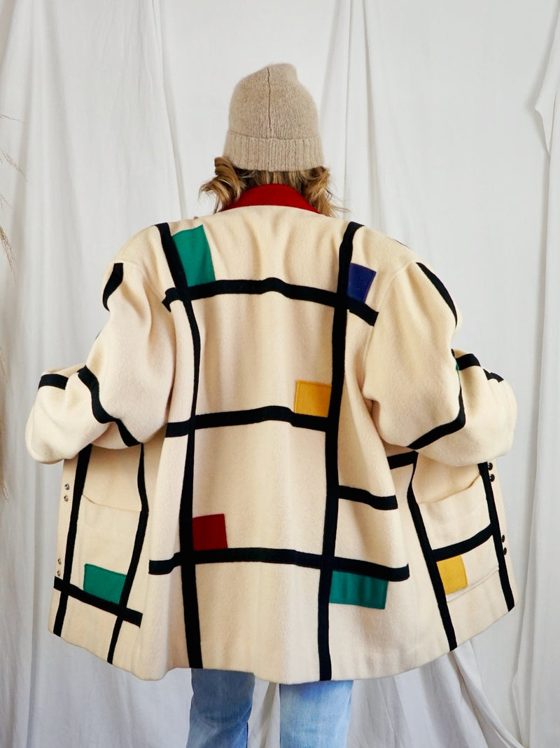 Vintage Mondrian Patchwork Coat – therapi