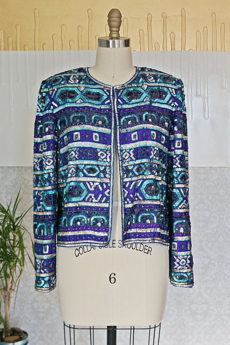 Vintage Silk Sequin Cocktail Jacket – therapi