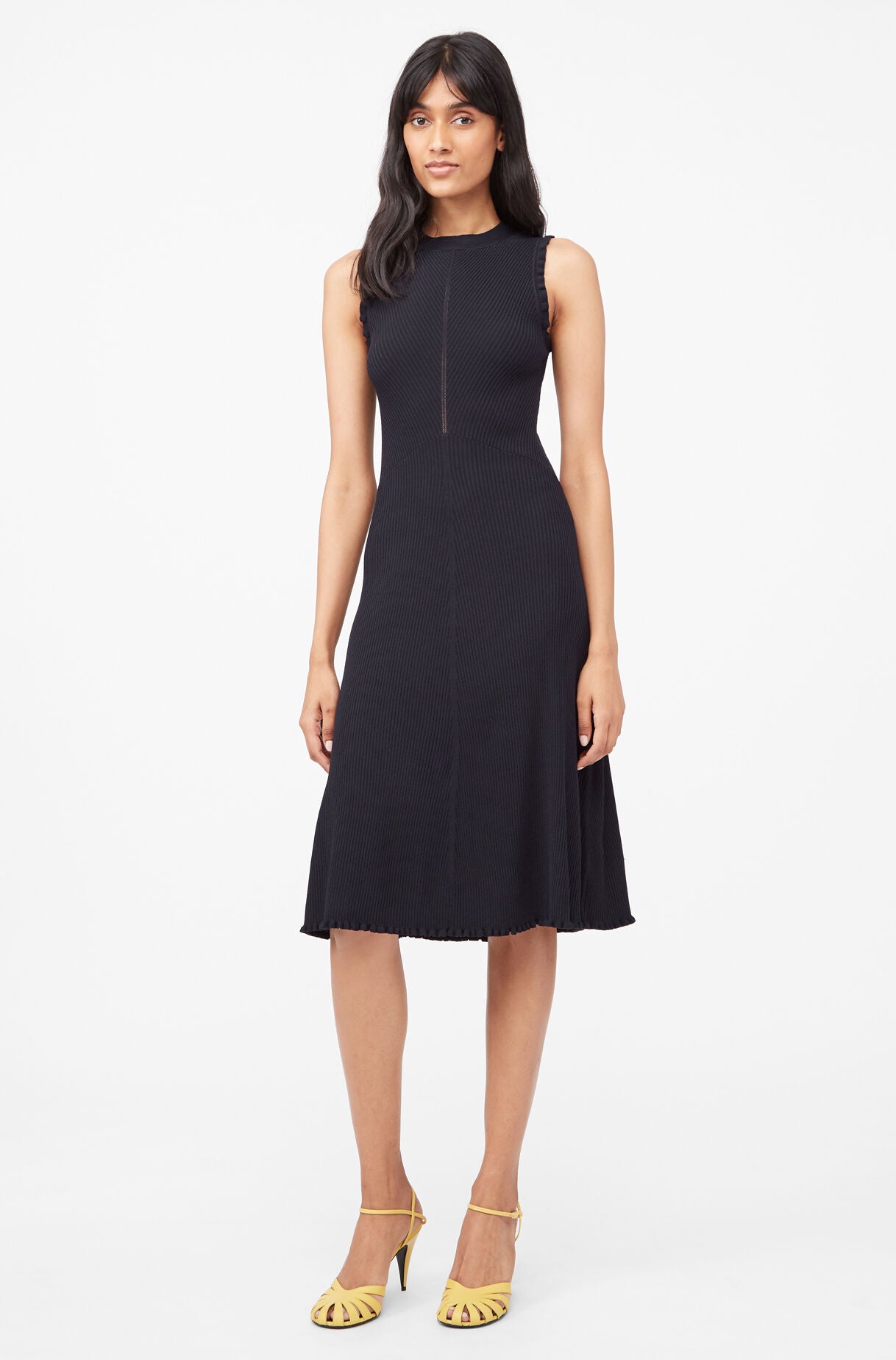 Rebecca Taylor | Tailored Matte Stretch Viscose Dress in Navy | Rebecca ...