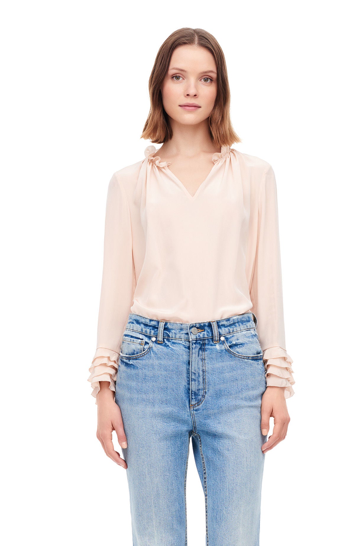 rebecca taylor silk ruffle top