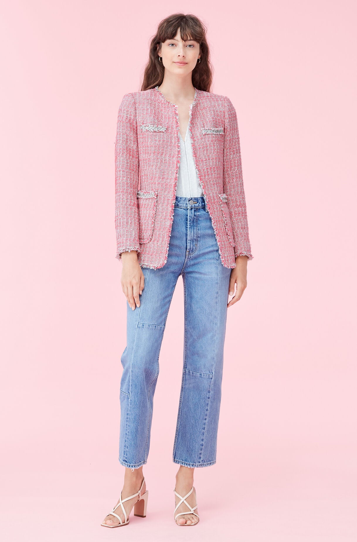 Rebecca Taylor | Pink Tweed Jacket in Pink Combo | Rebecca Taylor RNTD