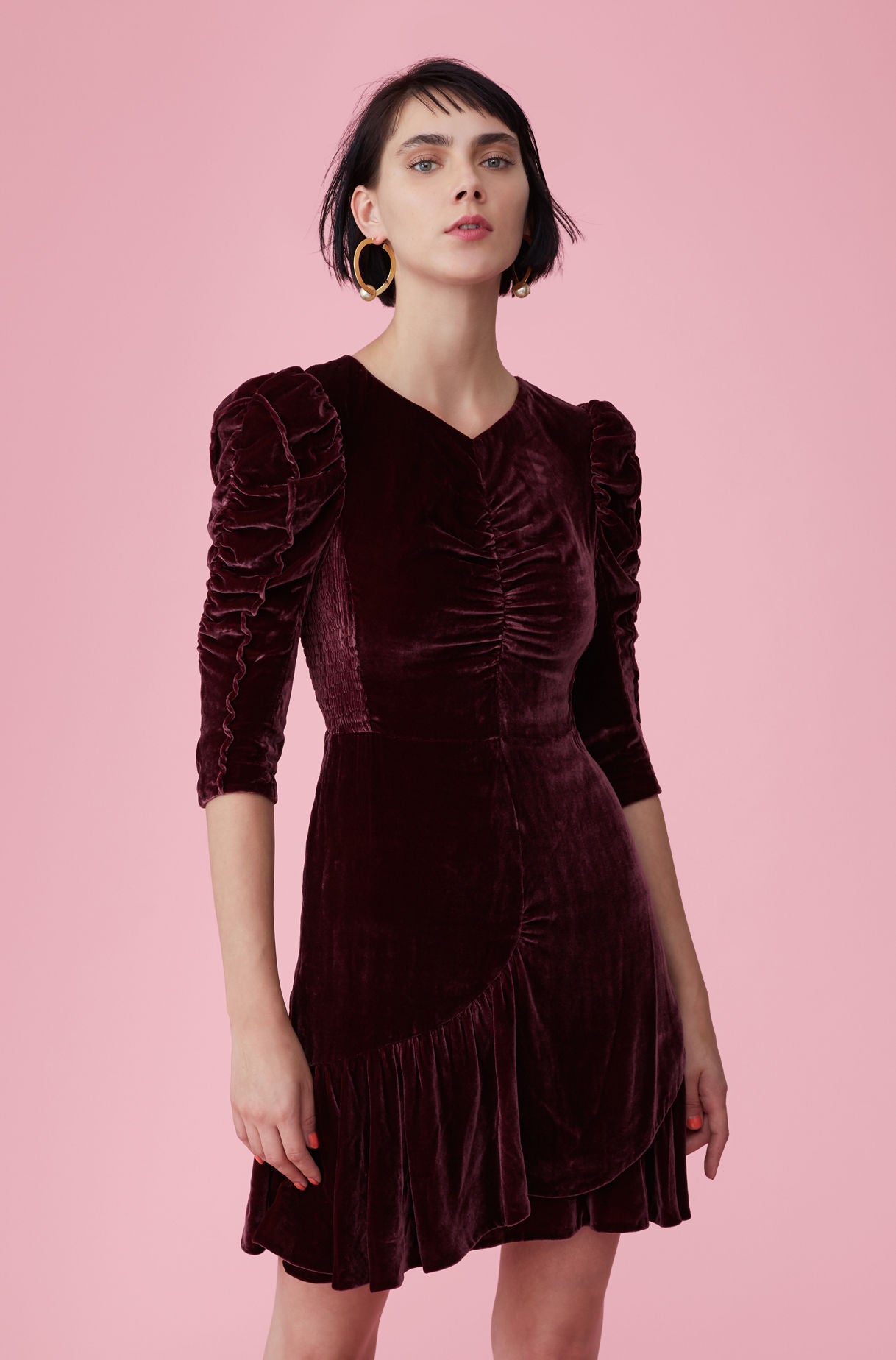 rebecca taylor glistening rose velvet dress
