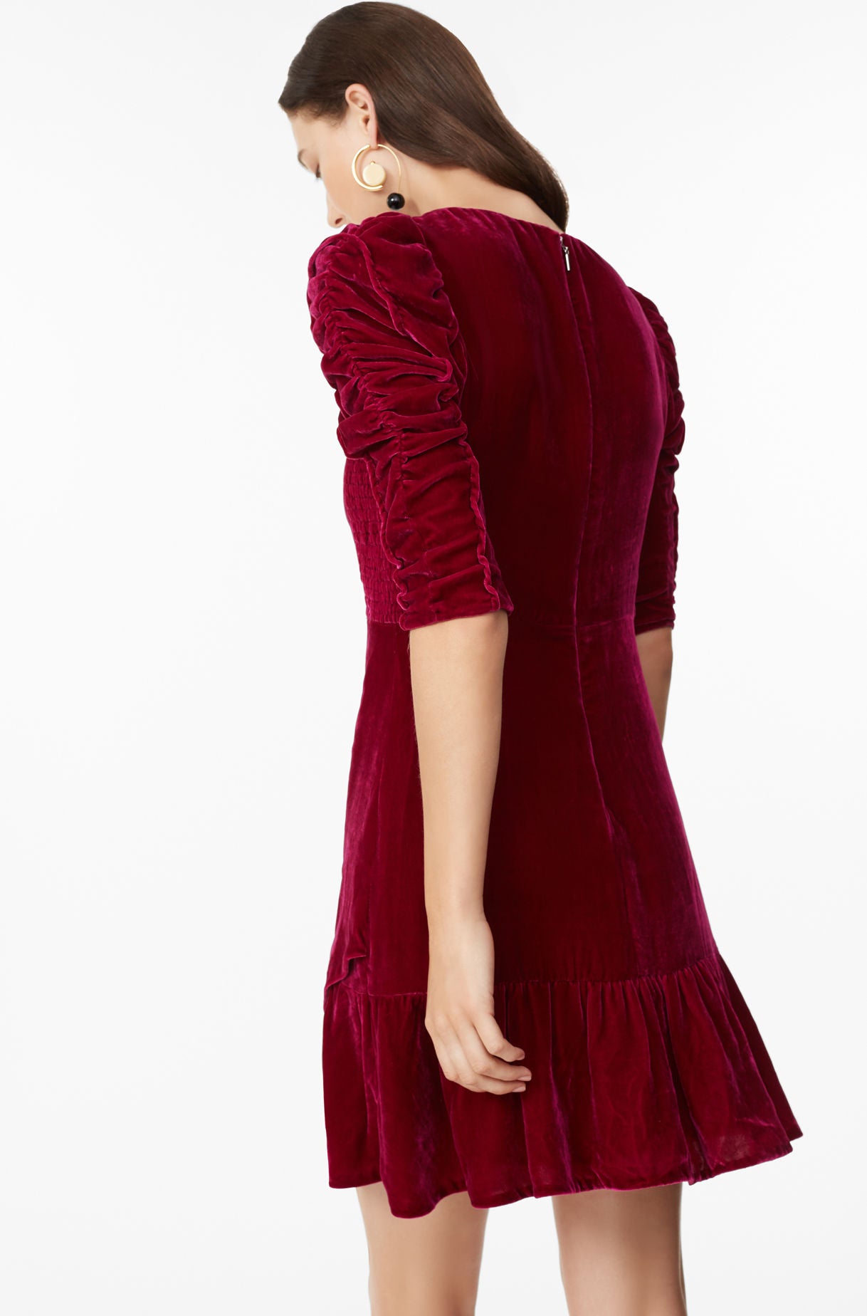 cranberry velvet dress