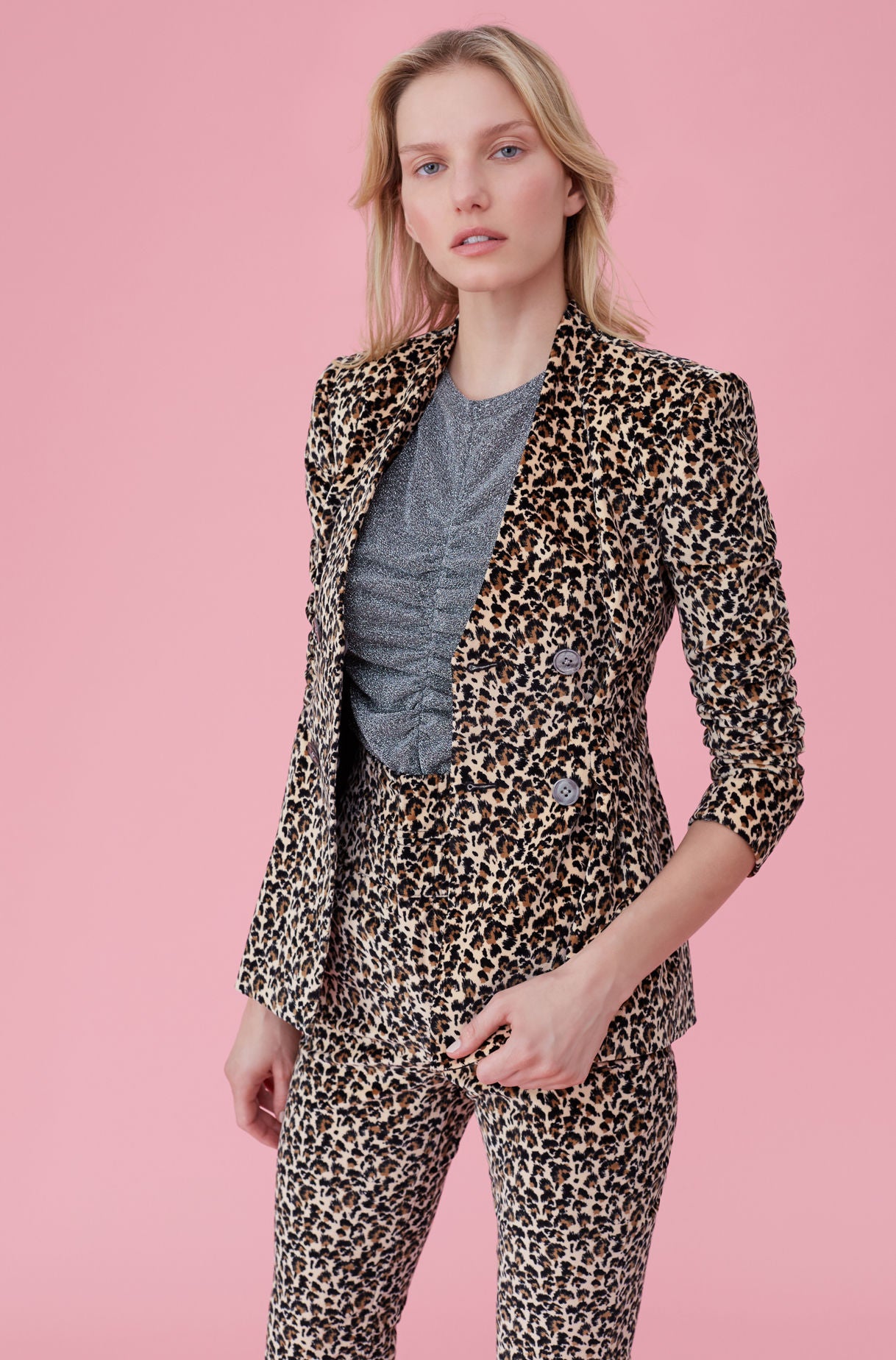 Rebecca Taylor | Leopard Print Velveteen Jacket in Caramel Combo