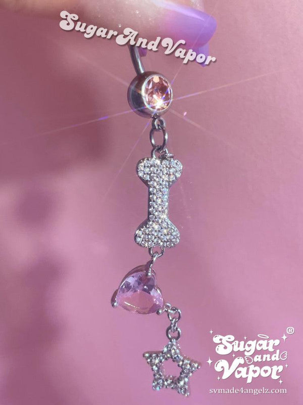 Coquette Baby Pink Ribbon Bow Belly Ring