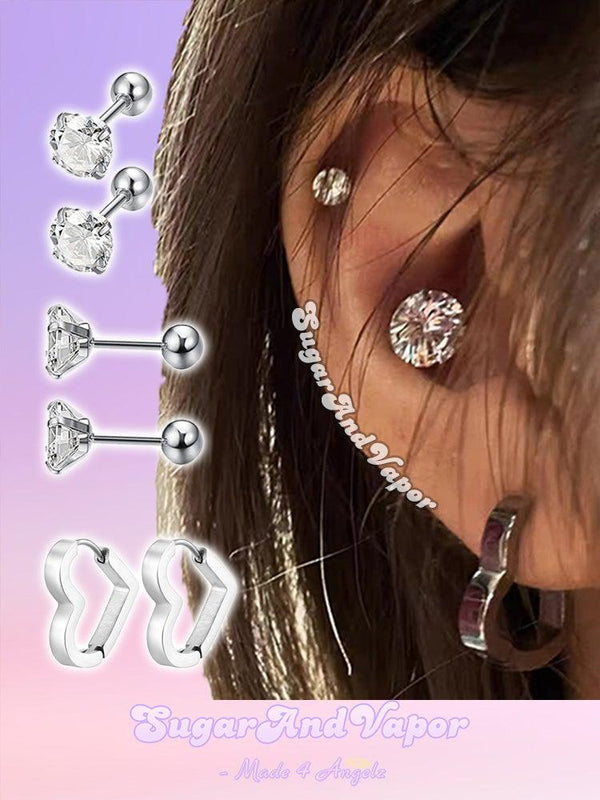 20 Gauge CZ Gems Cartilage Tragus Earring-EARRINGS-Artemis greece