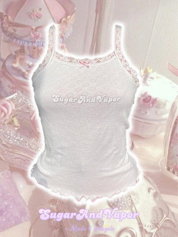 Babydoll Cute Lace Heart Tank Top-TOPS-Artemis greece