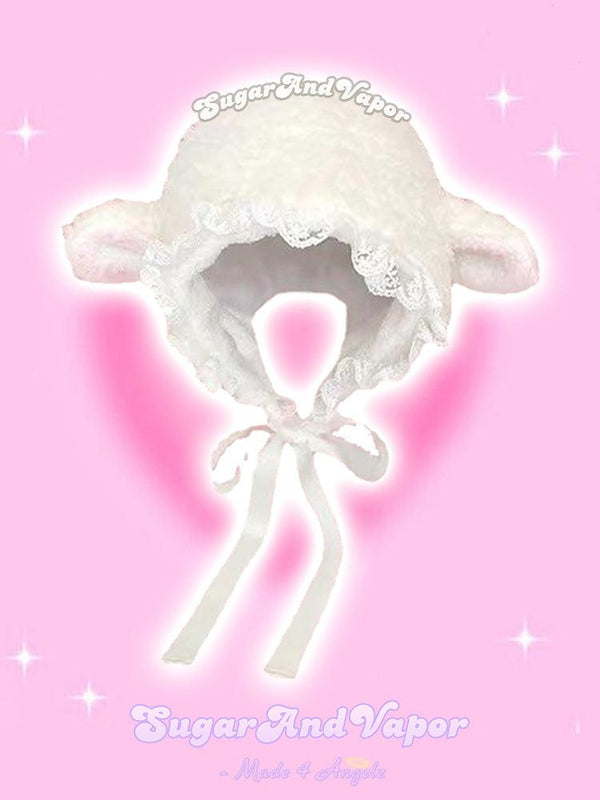 Cute Furry Lamb Lolita Hat-Hats-Artemis greece