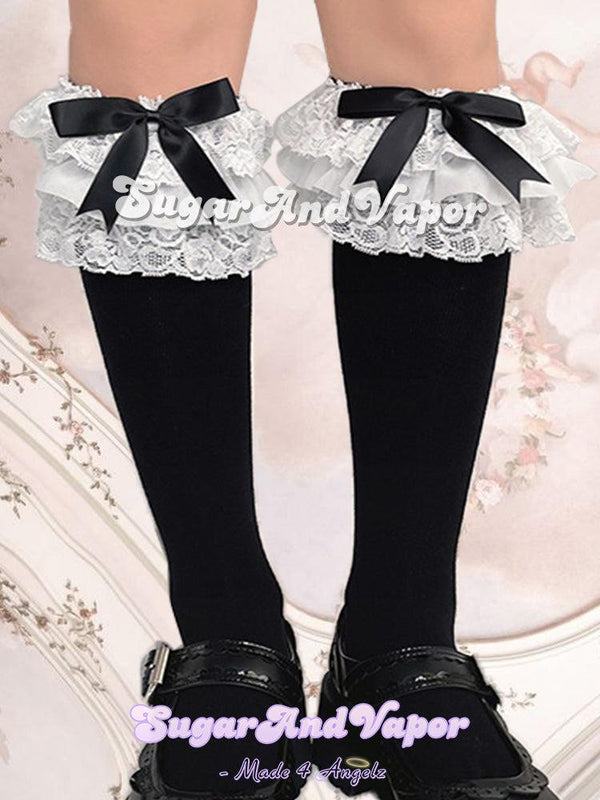 Eirlia Bows Lolita Knee-High Socks-SOCKS & TIGHTS-Artemis greece