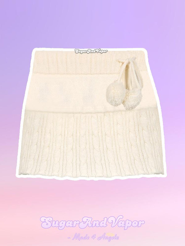 Fluffy Off-white Super Mini Skirt-Skirts-Artemis greece