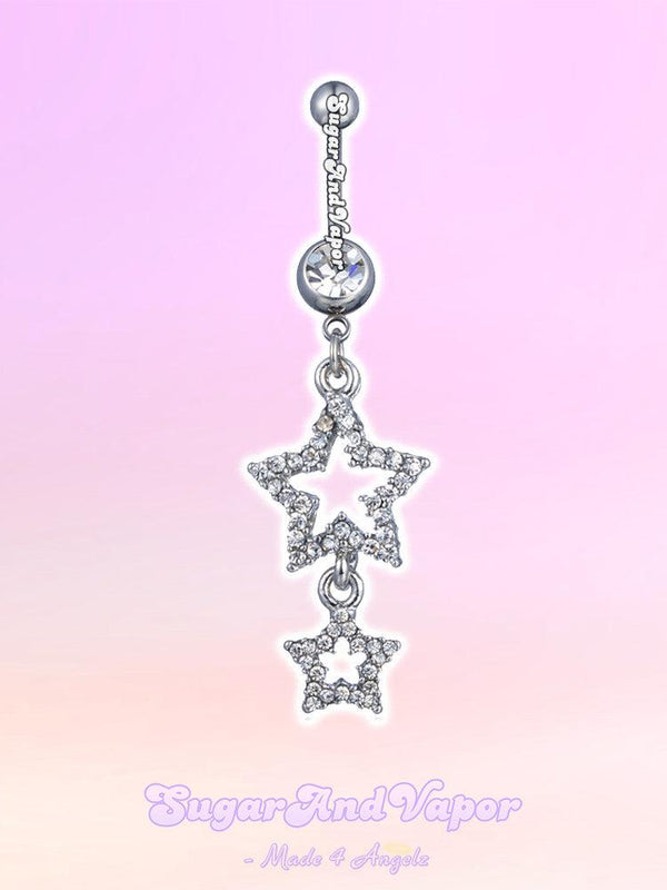 Y2K Crystals Double Stars Belly Ring-Belly Ring-Artemis greece