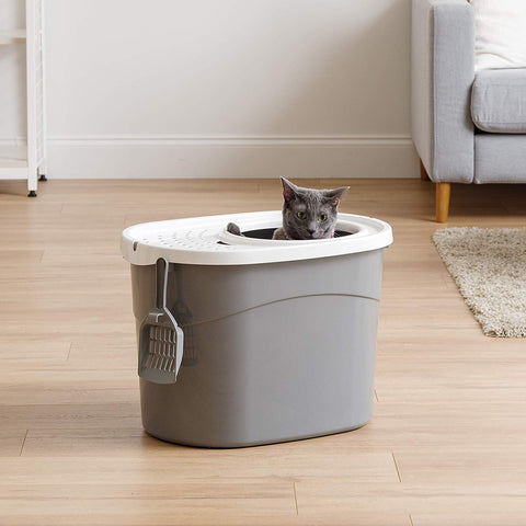 IRIS Filtered Lid With Scoop Top Entry Litter Box