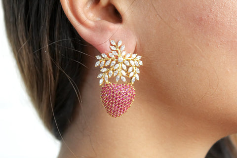 -Erdbeer-Ohrringe