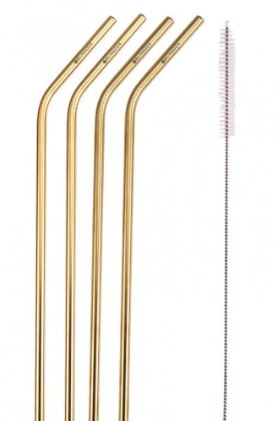 4 Straight Smoothie Straws 8mm - Copper Finish