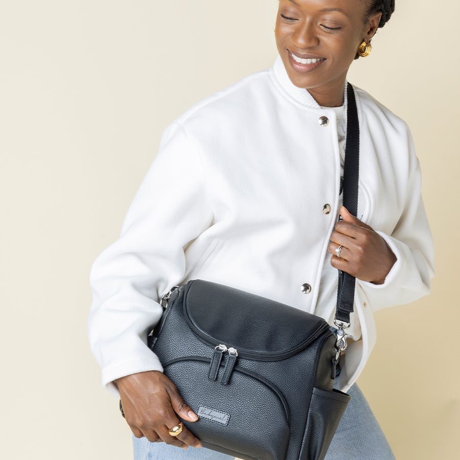 Image of Lenni Vegan Leather Compact Changing Bag Black