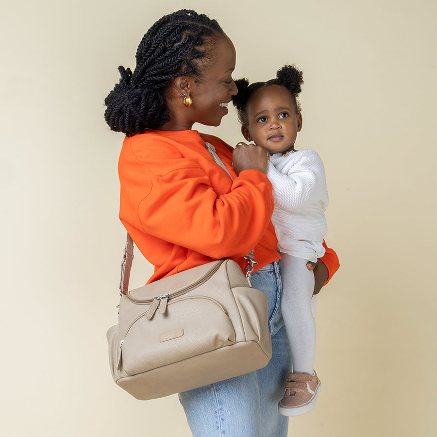 Image of Lenni Vegan Leather Compact Changing Bag Oat