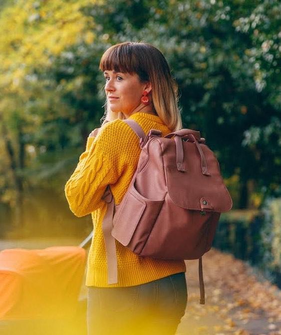 babymel robyn convertible backpack navy stripe