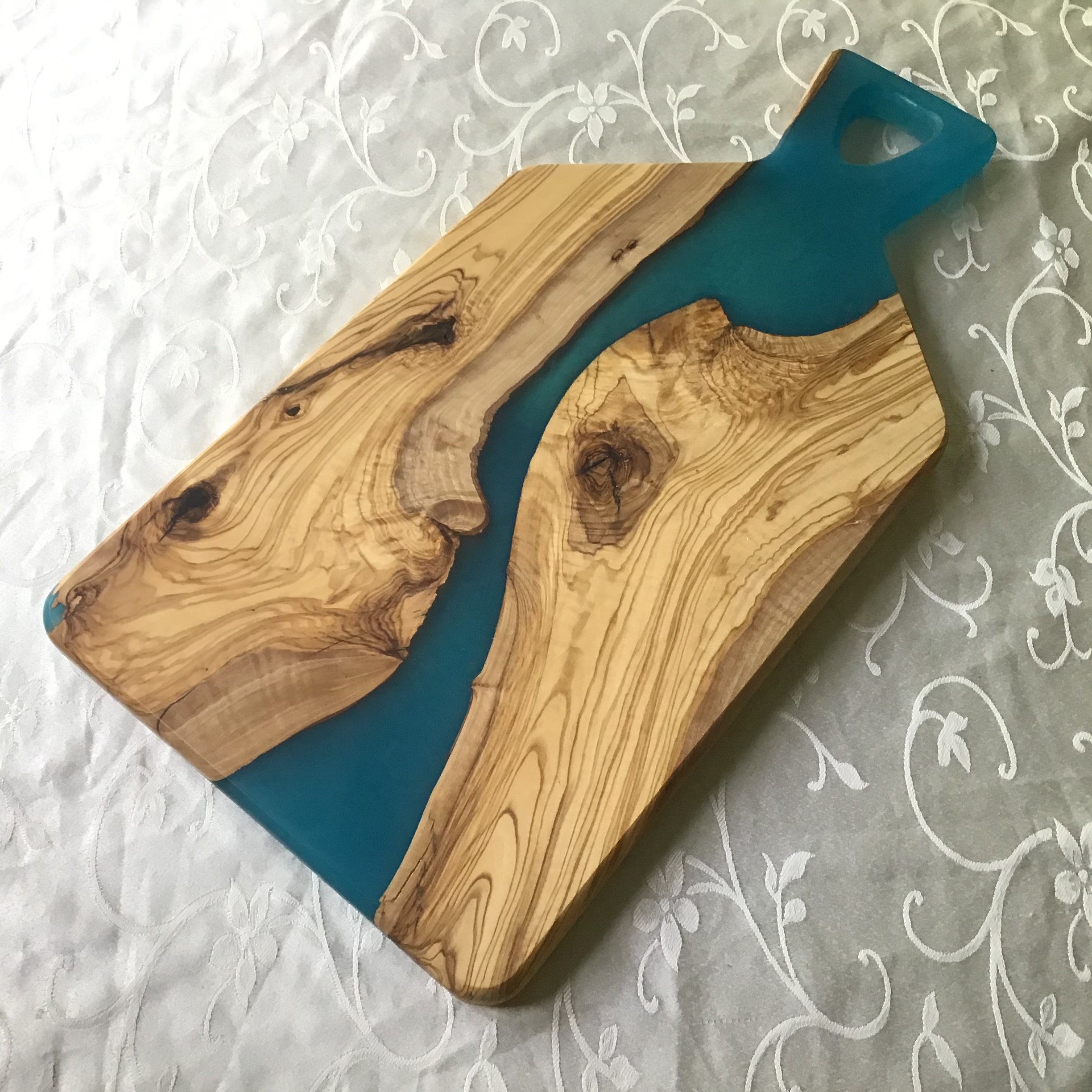 Large Resin Charcuterie Board with Olive Wood | Serves 4-6 People