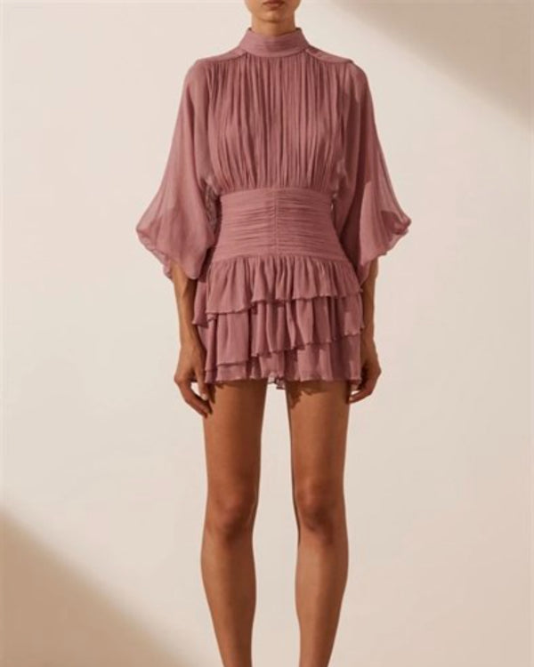 Natalya Bandeau Mini Dress in Soft Pink