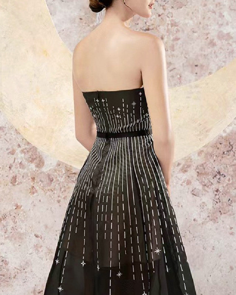 Charlize Midi Dress-Black