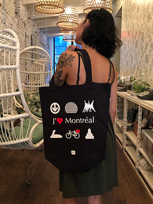 Sac reutilisable Tote Bag MTL J'aime Montreal PLB