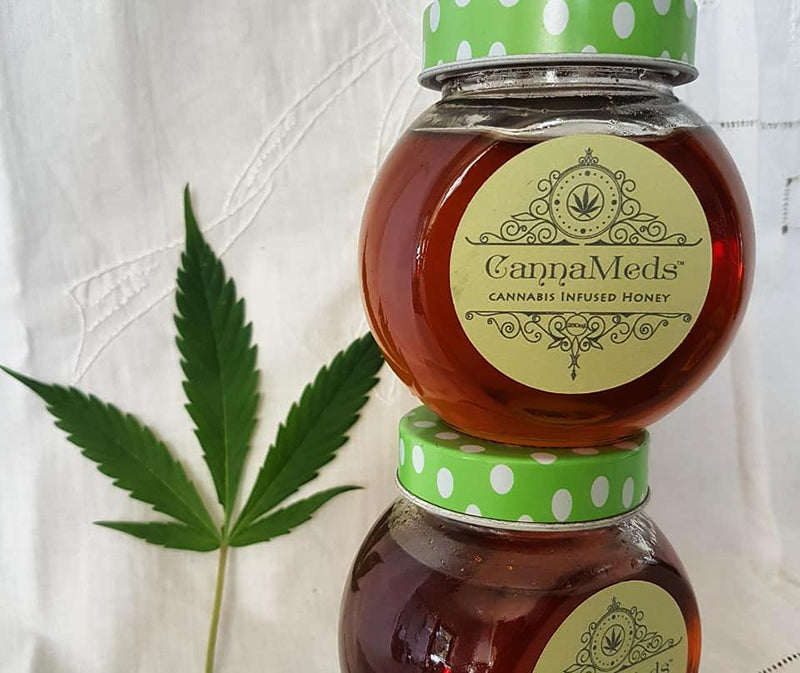 Jars of weed honey, image from Cannameds Za on Instagram