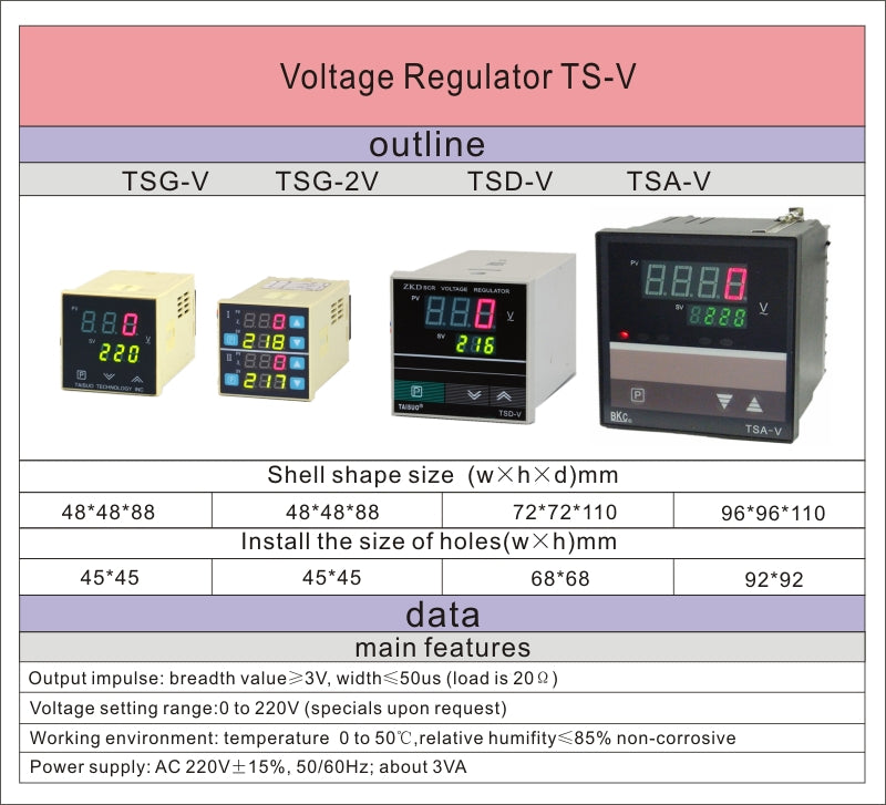 Techncial Spec TSG-V Regulator