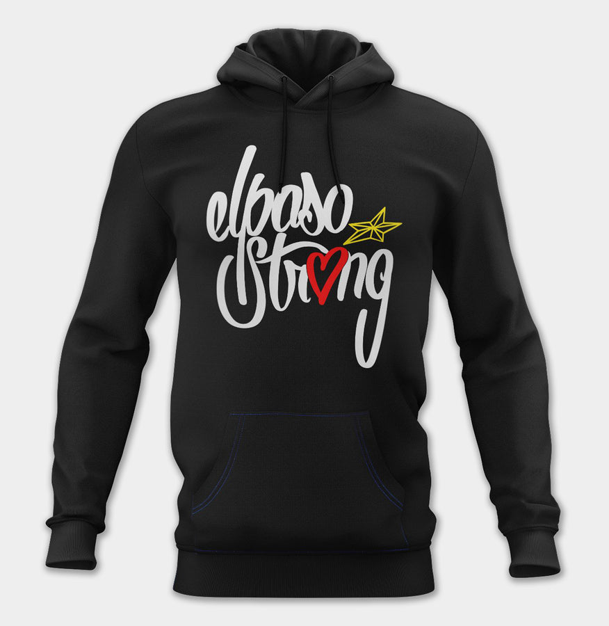 El Paso Strong Unisex Pullover Hoodie (Black) by LX 1984
