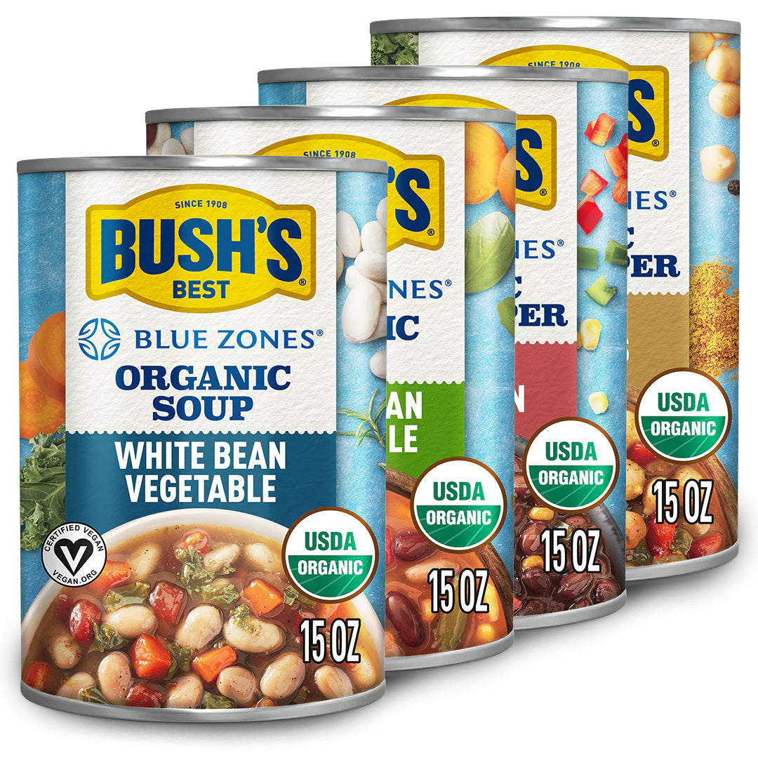 Bush's Best Soup, Organic, White Bean Vegetable 15 Oz