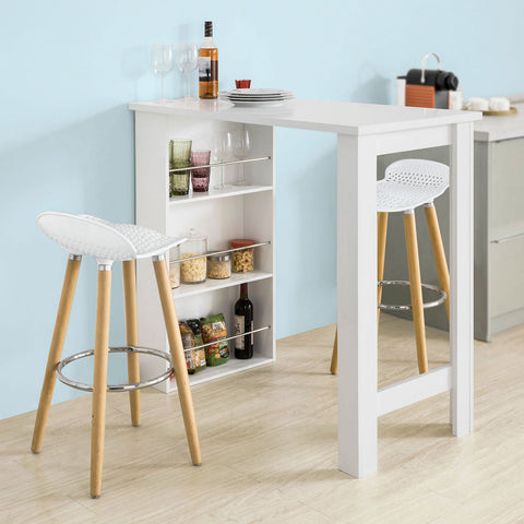 Isola Per Cucina Con Sgabelli.Sobuy Penisola Cucina Set Tavolo Alti Da Bar Con 2 Sgabelli Bianco Fwt17 W Fst34 Wx2