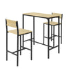 SoBuy Set de masă cu bare înalte cu 2 scaune de masă în stil industrial cu spătari, OGT03-L-N